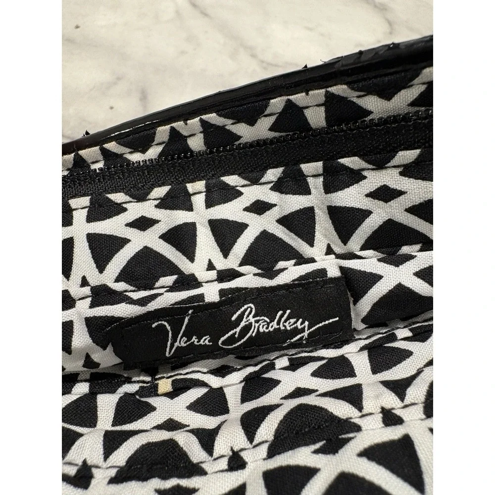 Vera Bradley Night & Day Clutch Wristlet Wallet Black White Pattern Retired